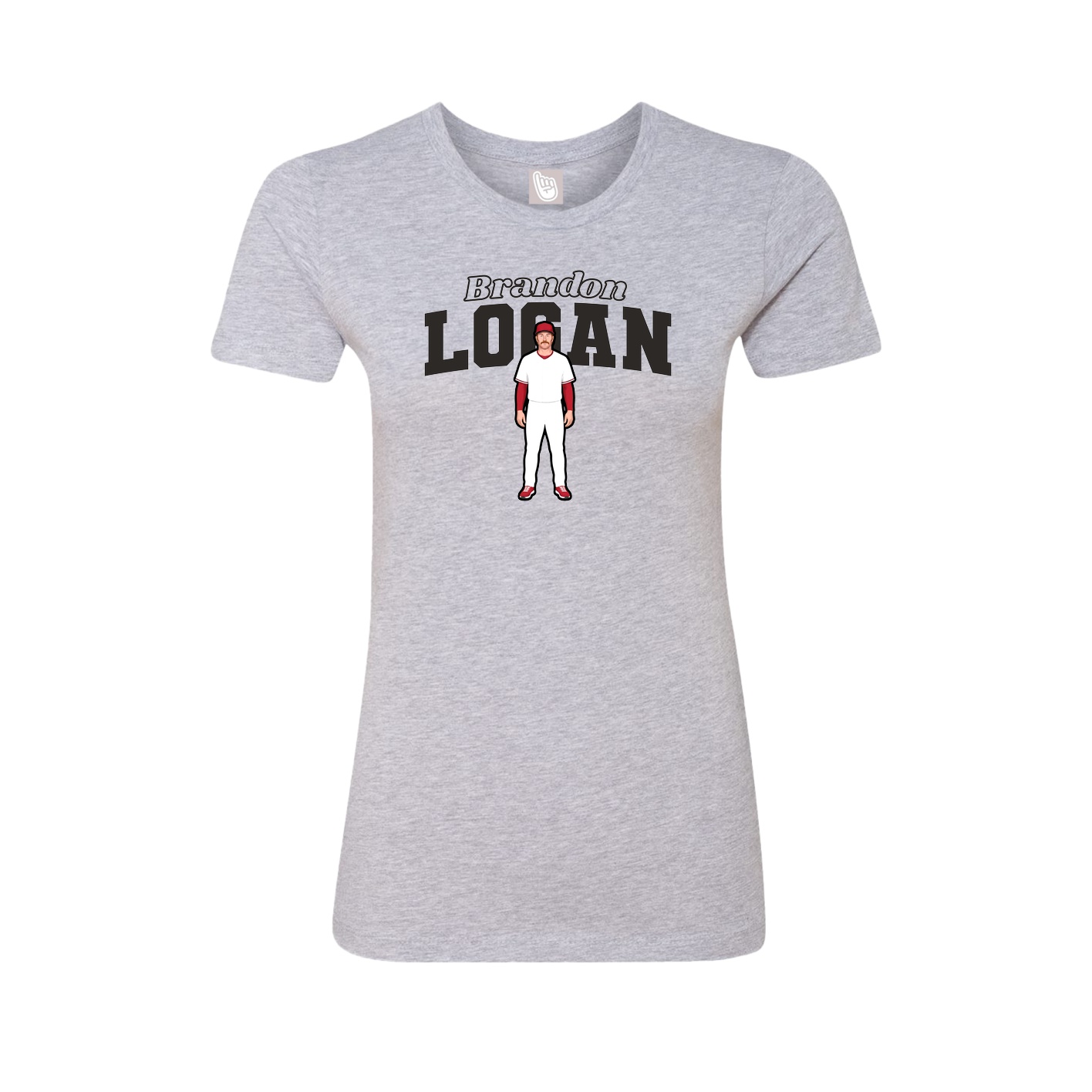 Fitted Women's Tee — Name Arch in Grey