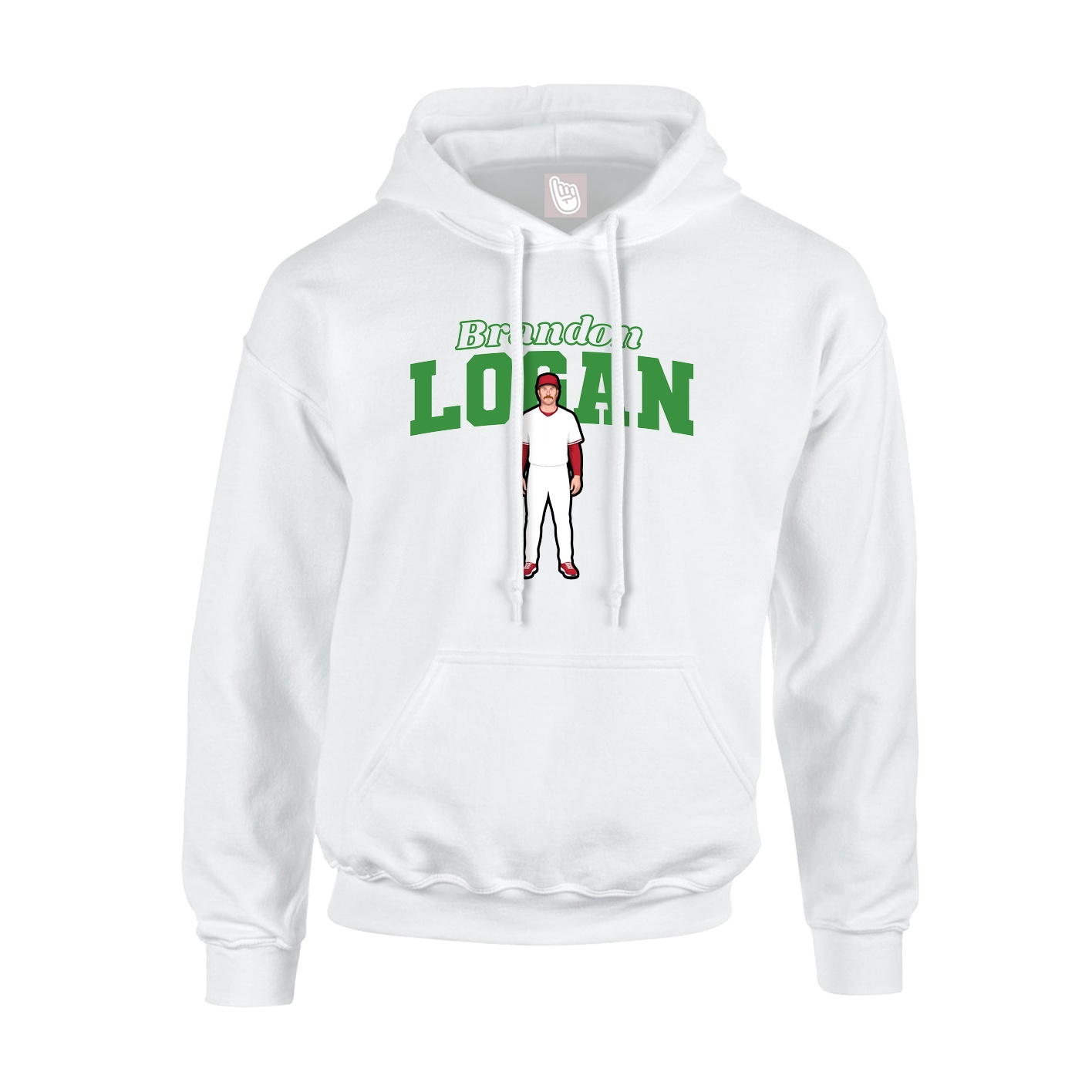 Youth Hoodie — Name Arch in White