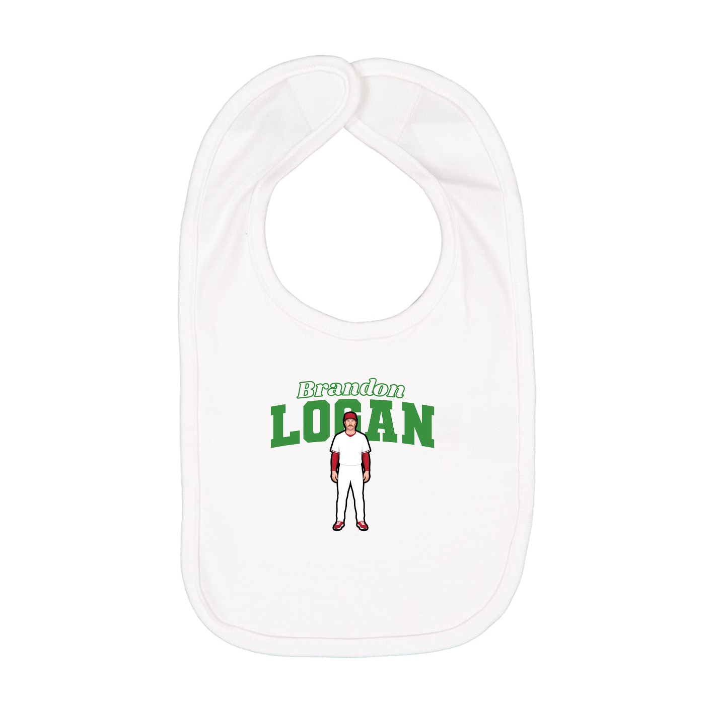 Infant Bib — Name Arch in White