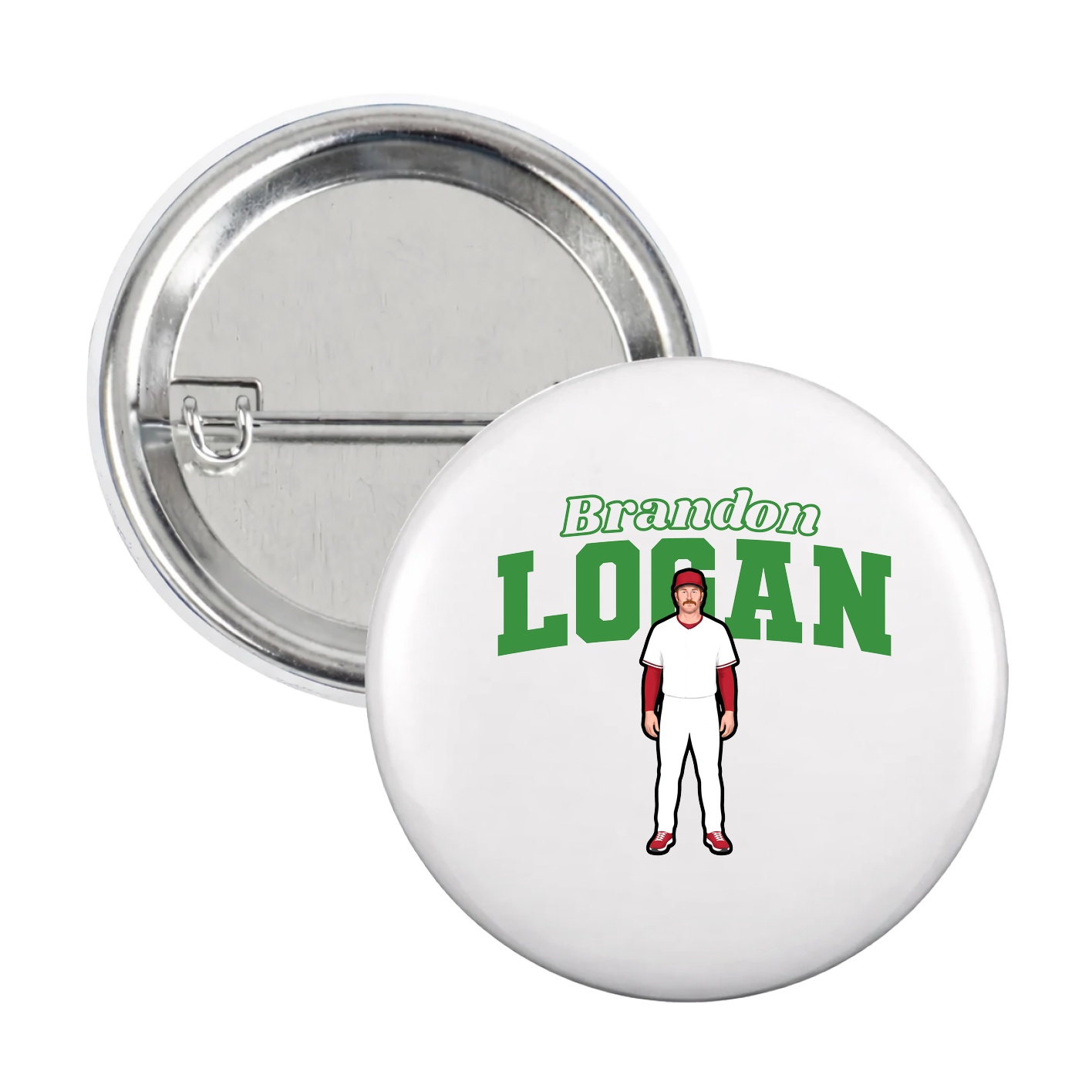 Game Day Button — Name Arch in White