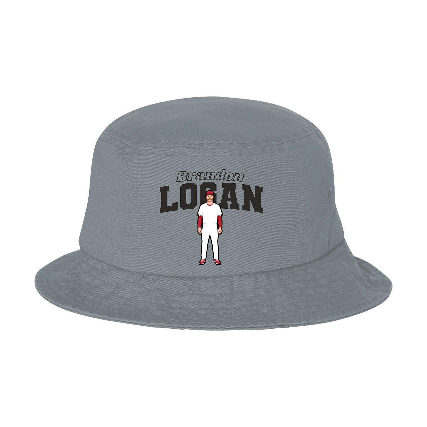 Bucket Cap — Name Arch in Grey