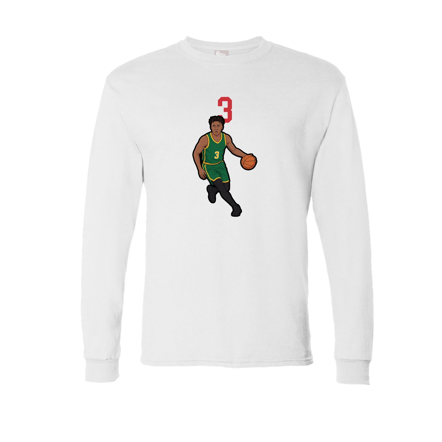 Long Sleeve Tee — Number Top in White