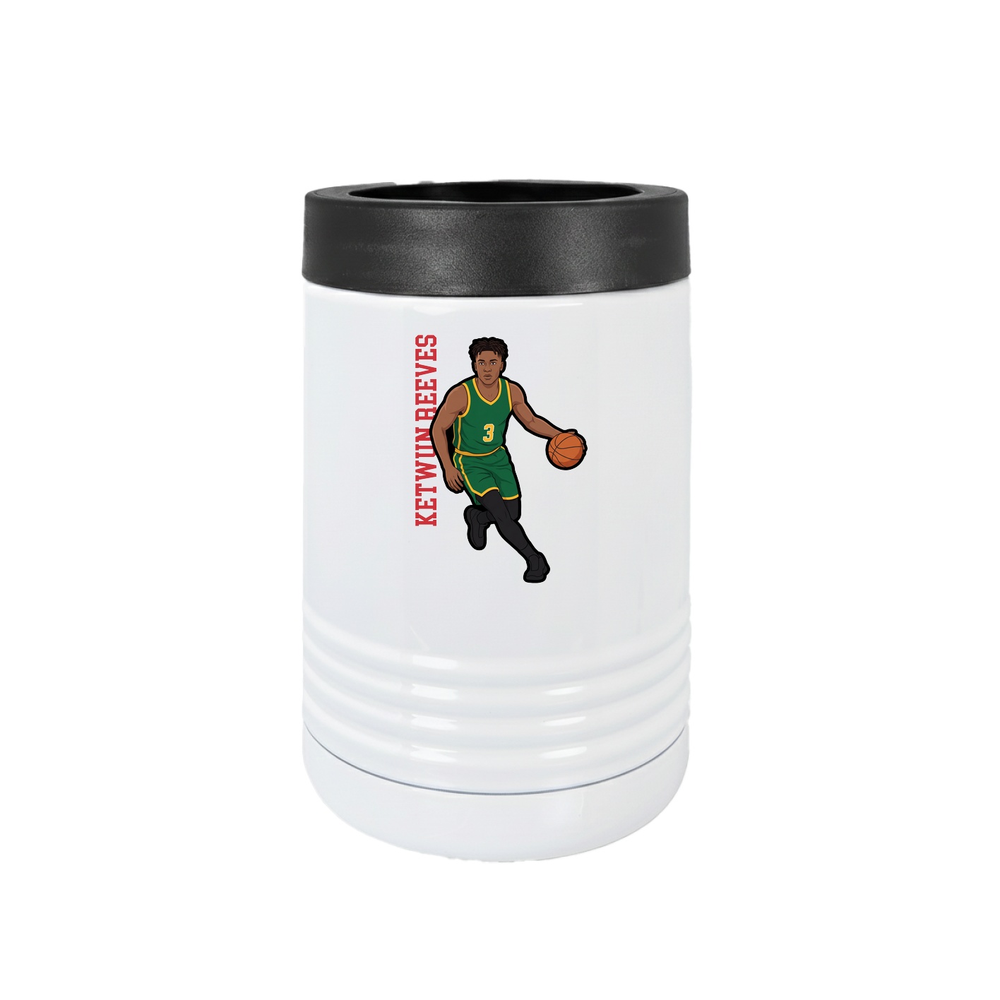 Beverage Holder — Name Vertical in White