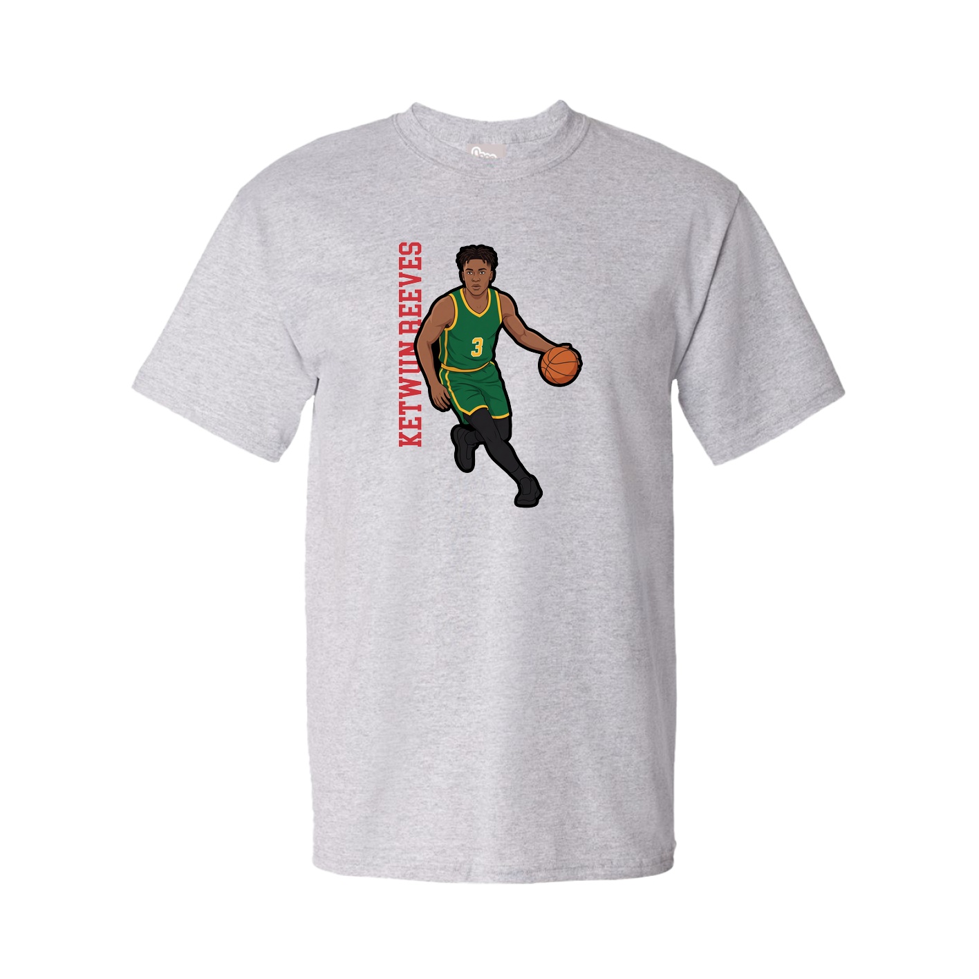 Tee — Name Vertical in Grey