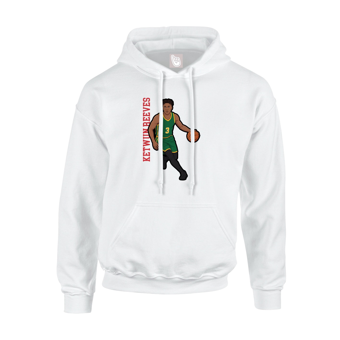 Youth Hoodie — Name Vertical in White