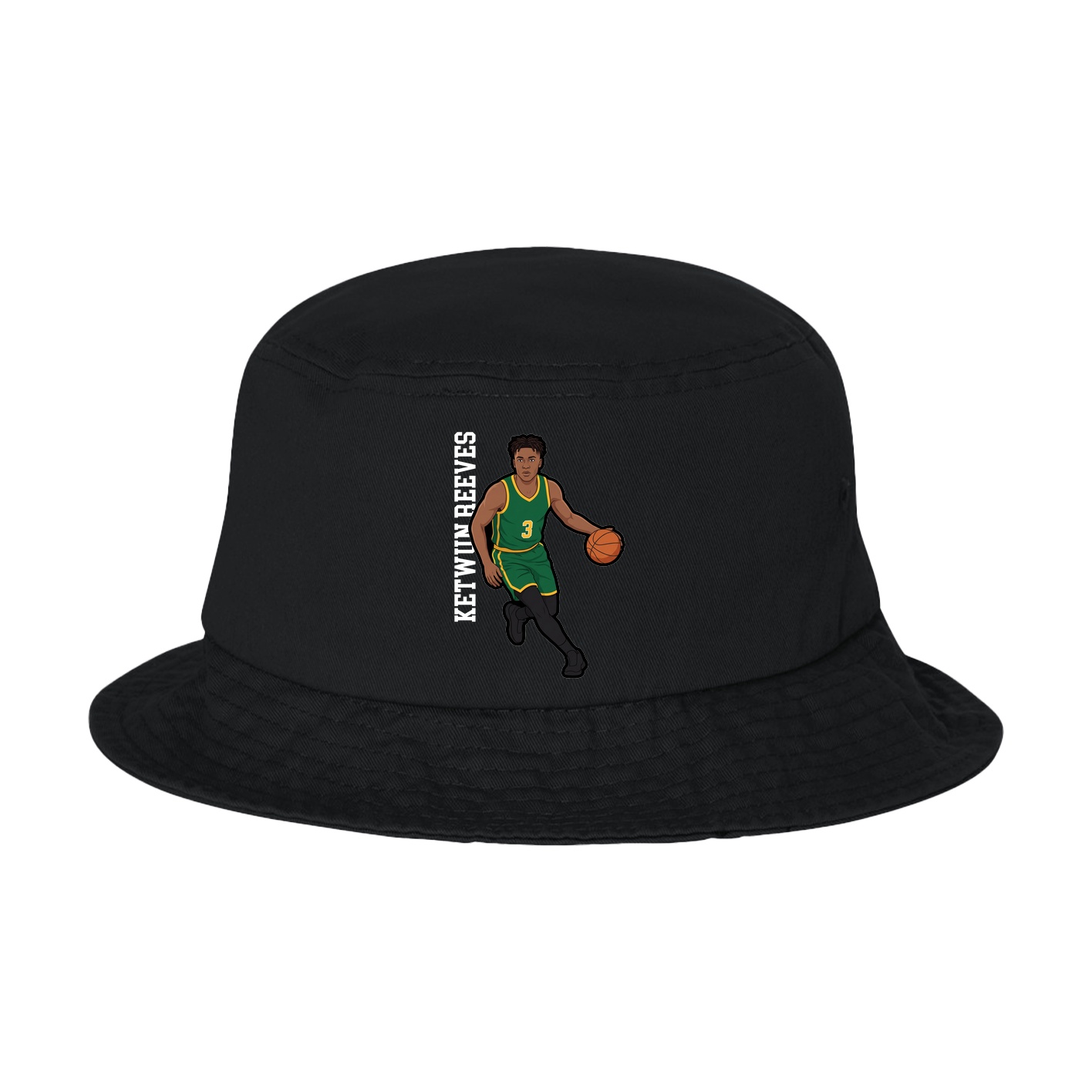 Bucket Cap — Name Vertical in Black