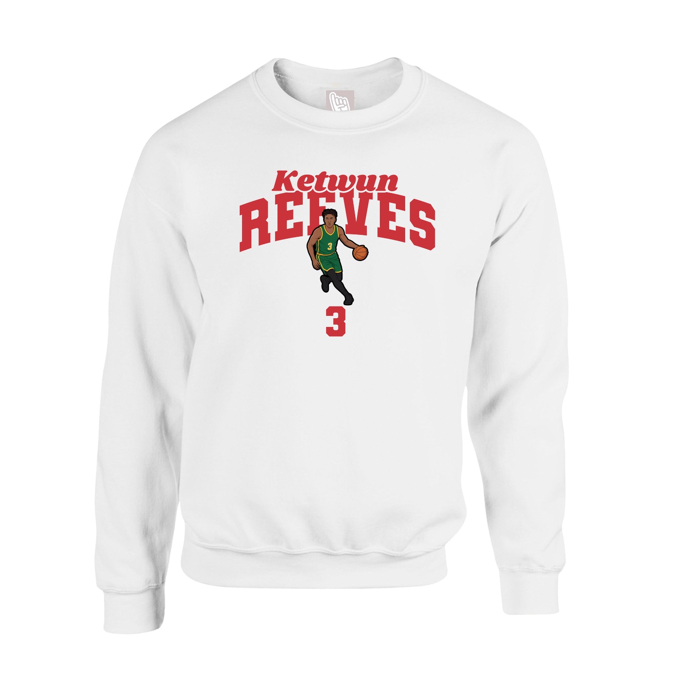 Fleece Crew — Signature Arch in White