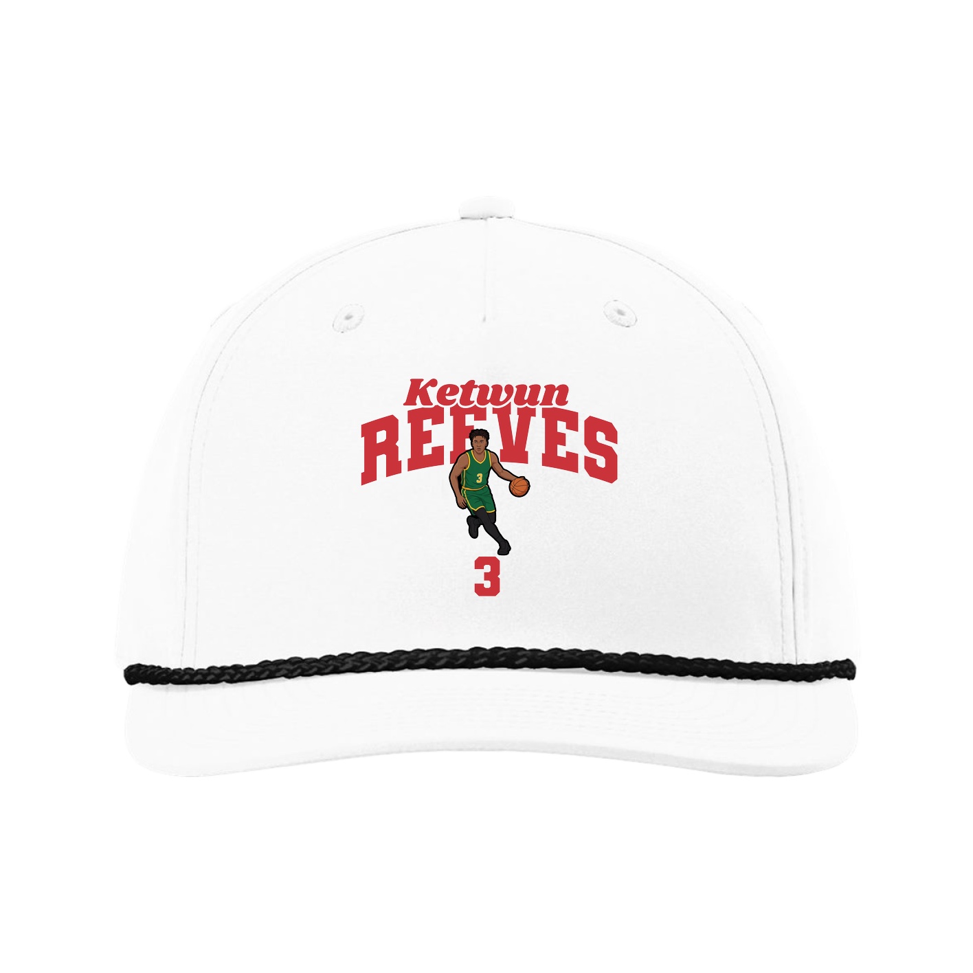 Five-Panel Classic Rope Cap — Signature Arch in White