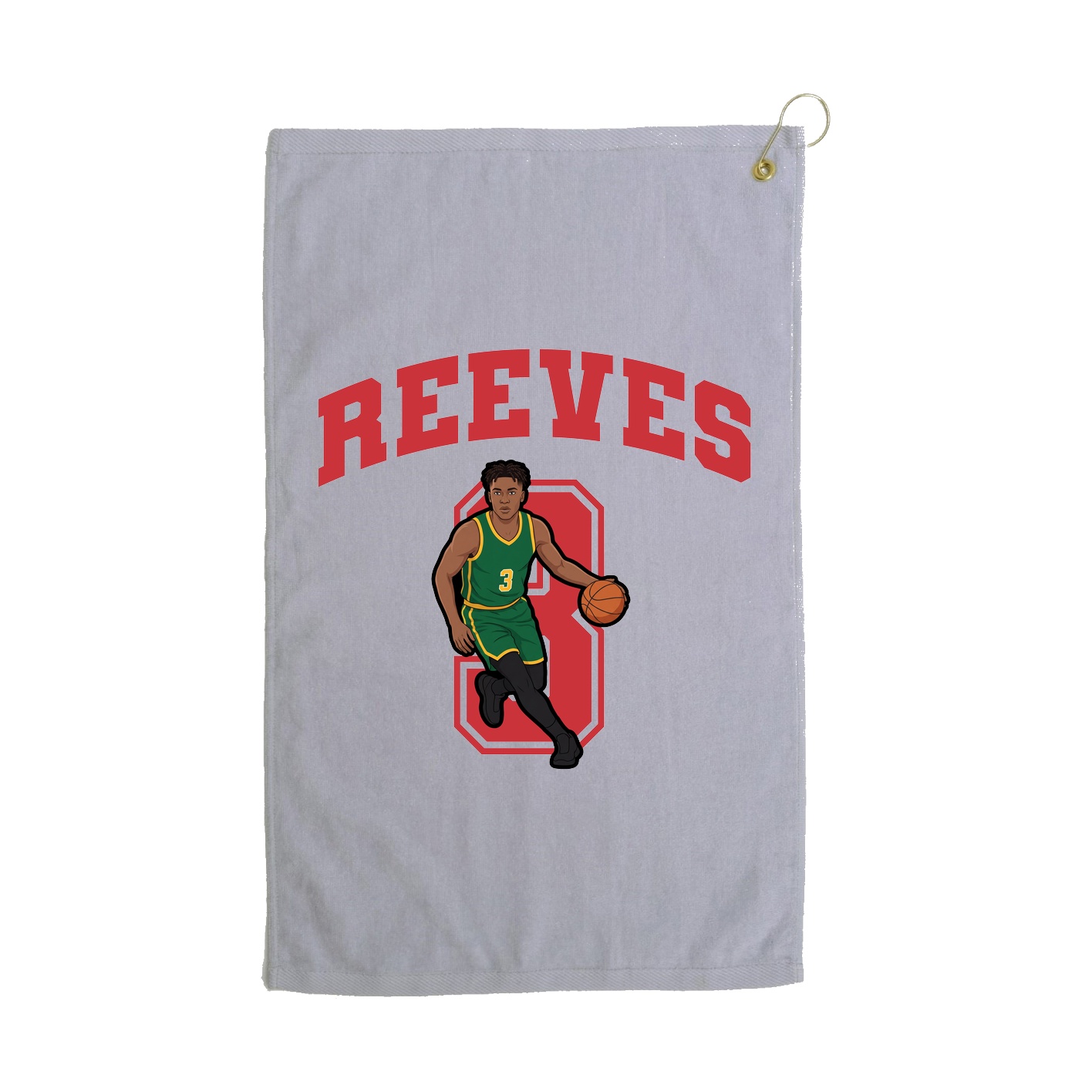 Golf Towel — Number in Grey