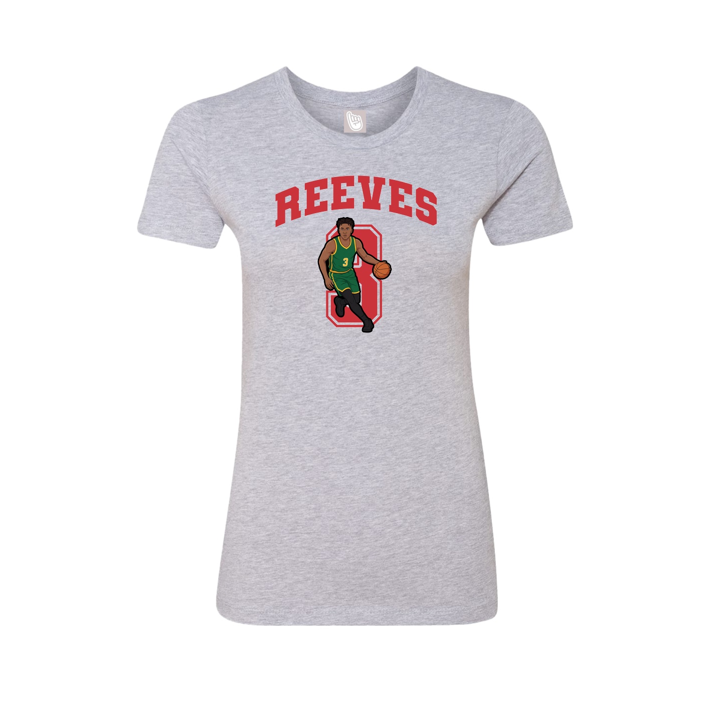 Fitted Women's Tee — Number in Grey