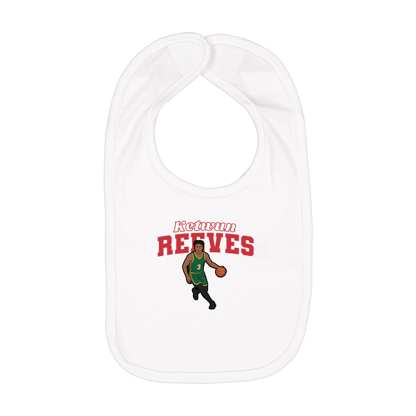 Infant Bib — Name Arch in White