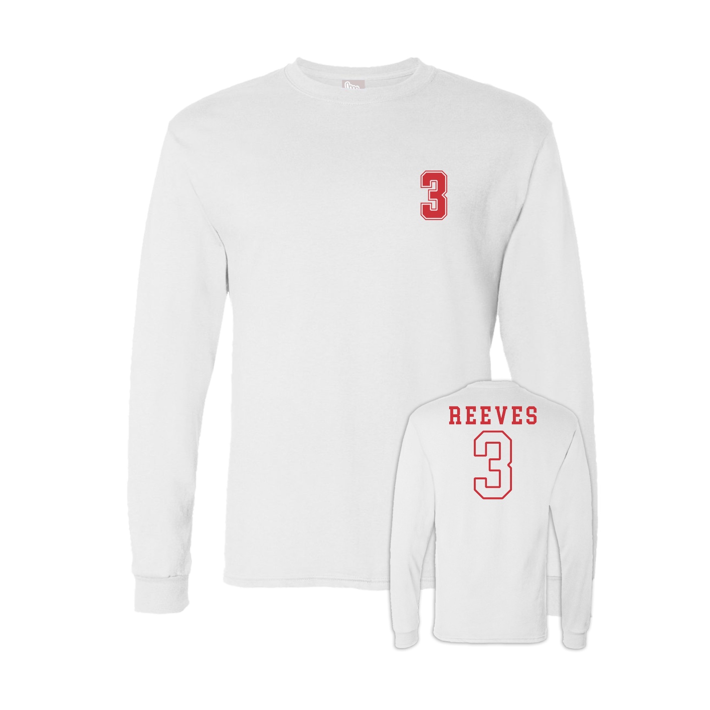 Long Sleeve Tee — Chest Back in White