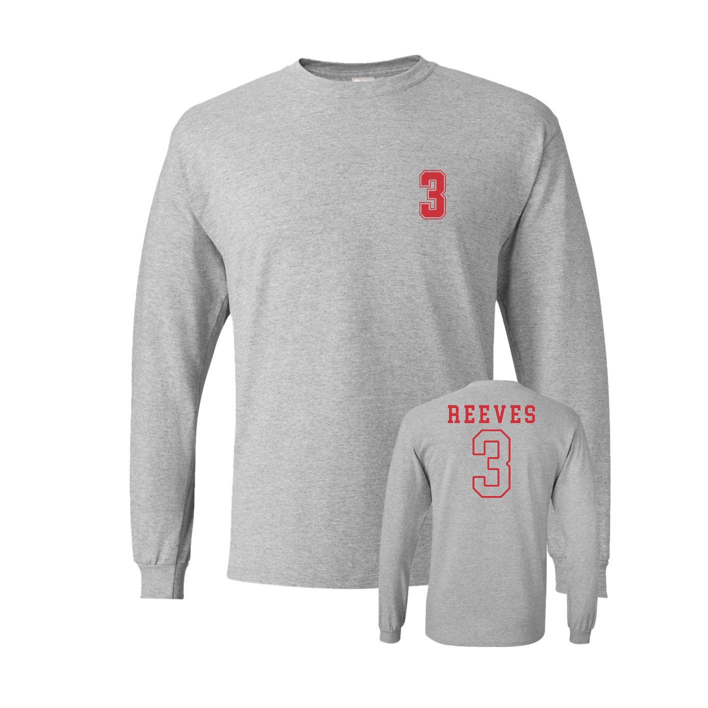 Long Sleeve Tee — Chest Back in Grey