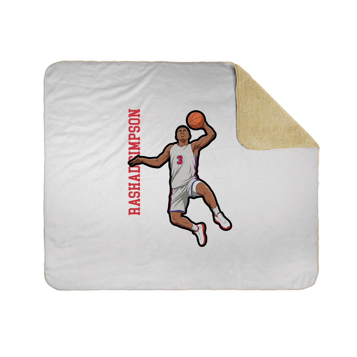 Throw Blanket — Name Vertical in White