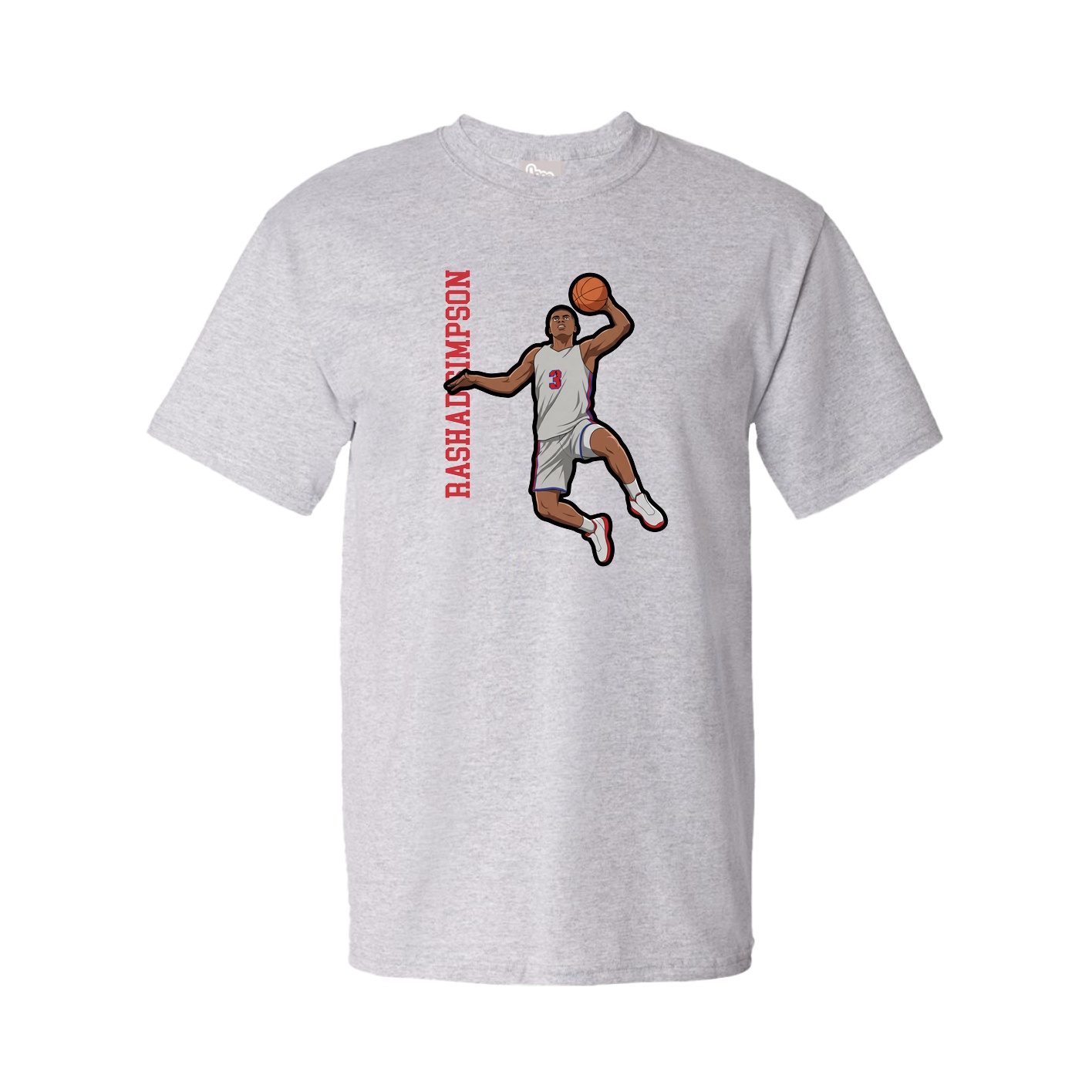 Youth Tee — Name Vertical in Grey