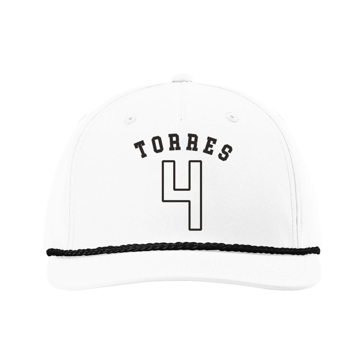 Five-Panel Classic Rope Cap — Shirsey Arch in White