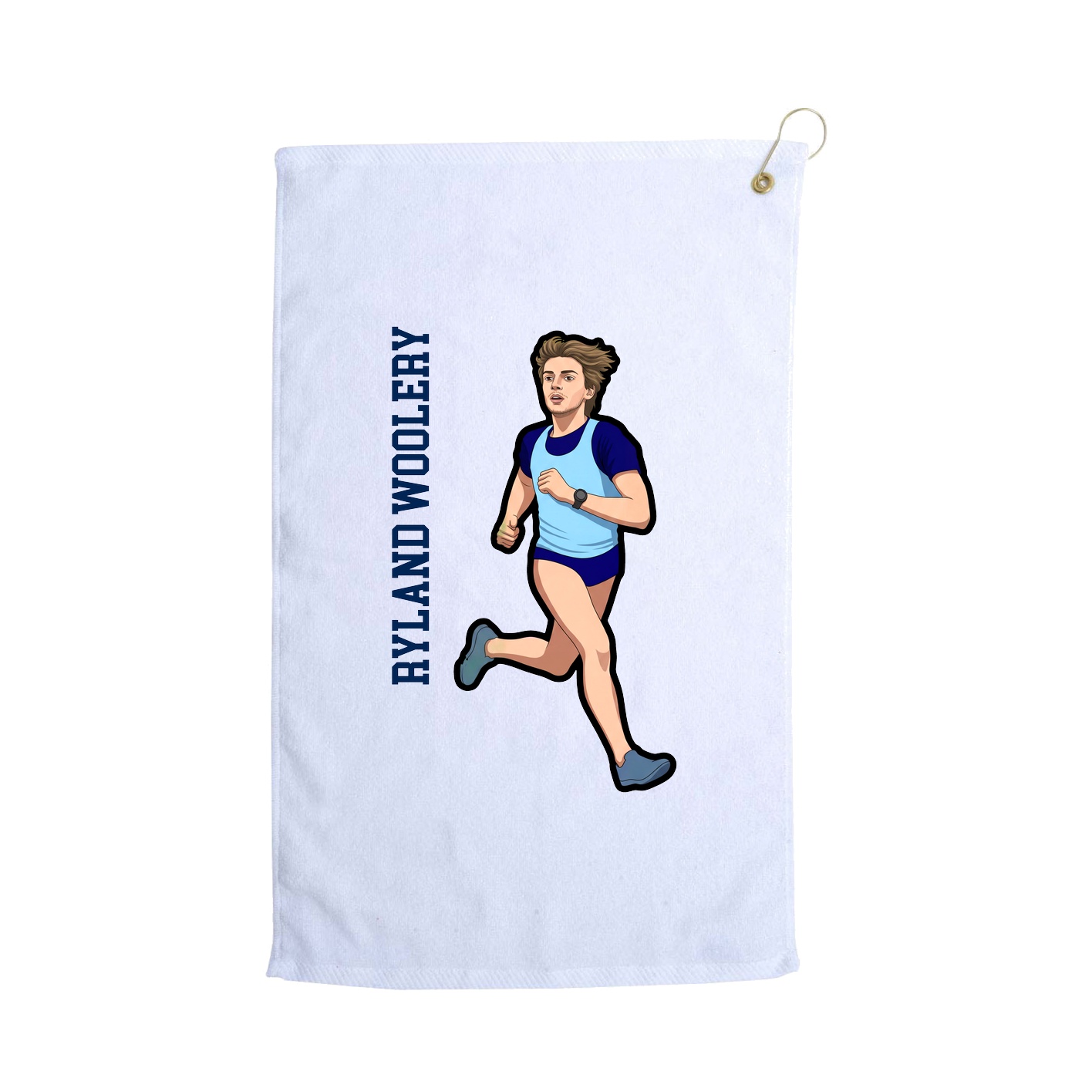 Golf Towel — Name Vertical in White