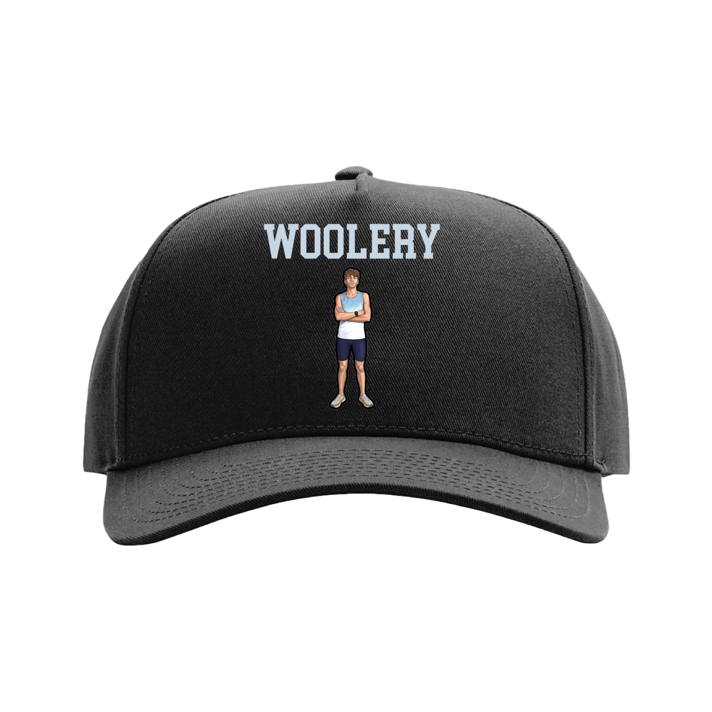 Full Fabric Five-Panel Champ Cap — Shirsey in Black