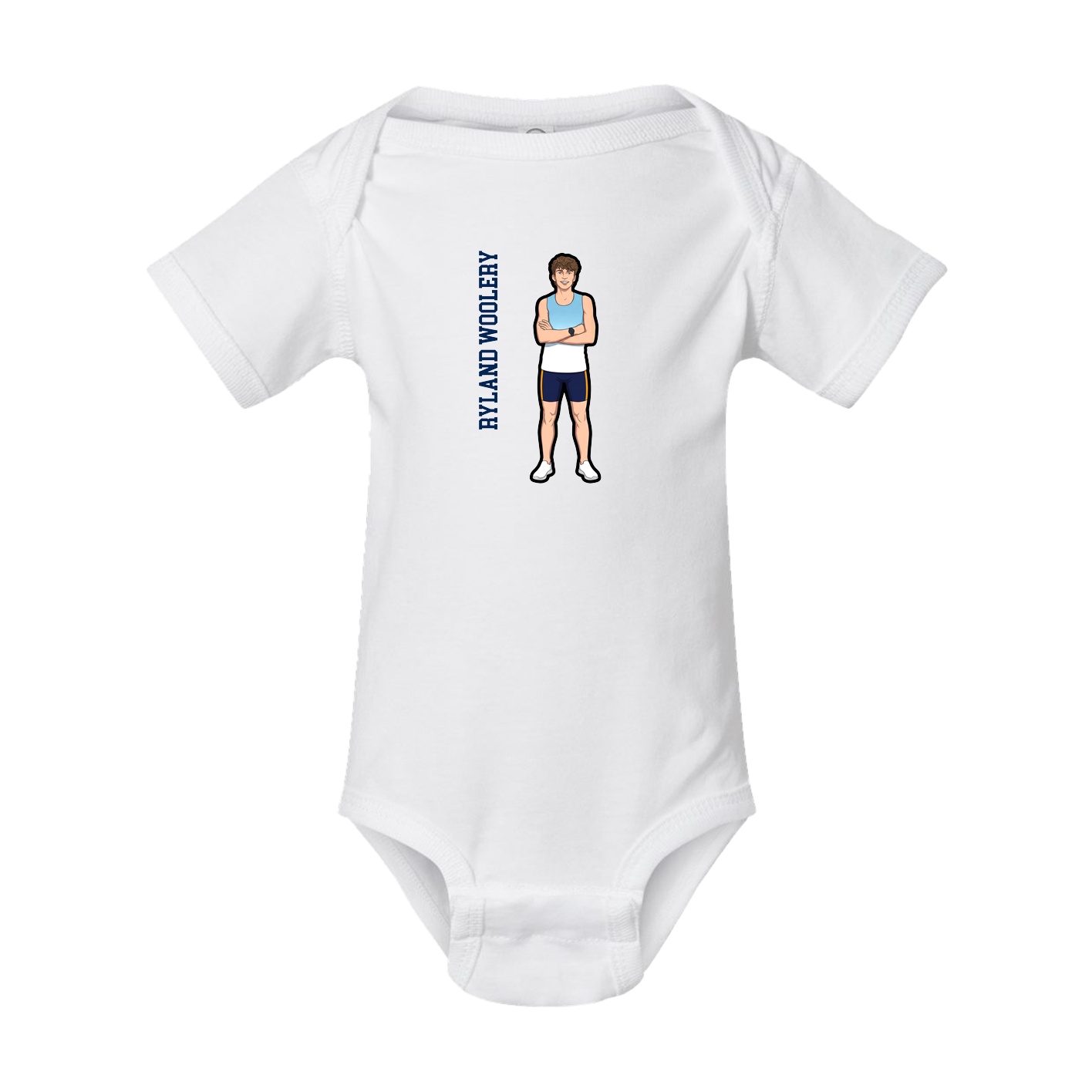 Baby Onesie — Name Vertical in White