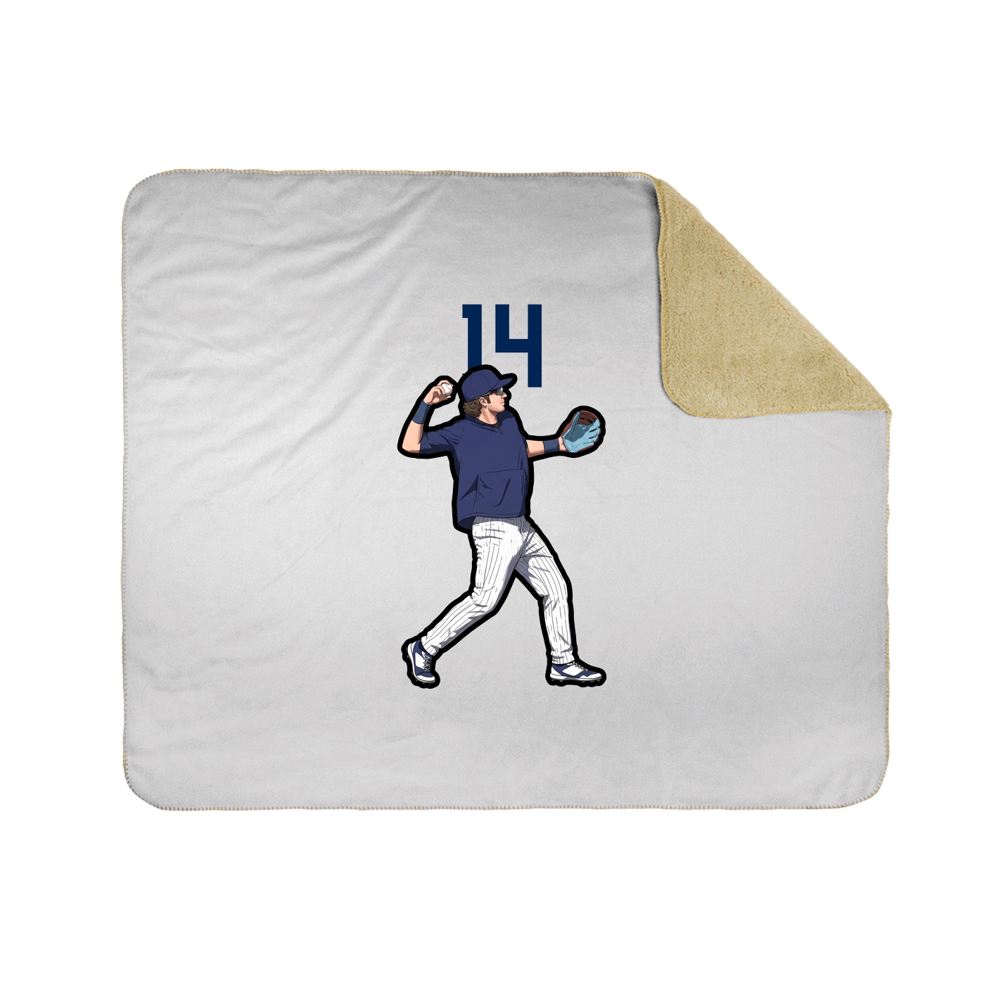Throw Blanket — Number Top in White