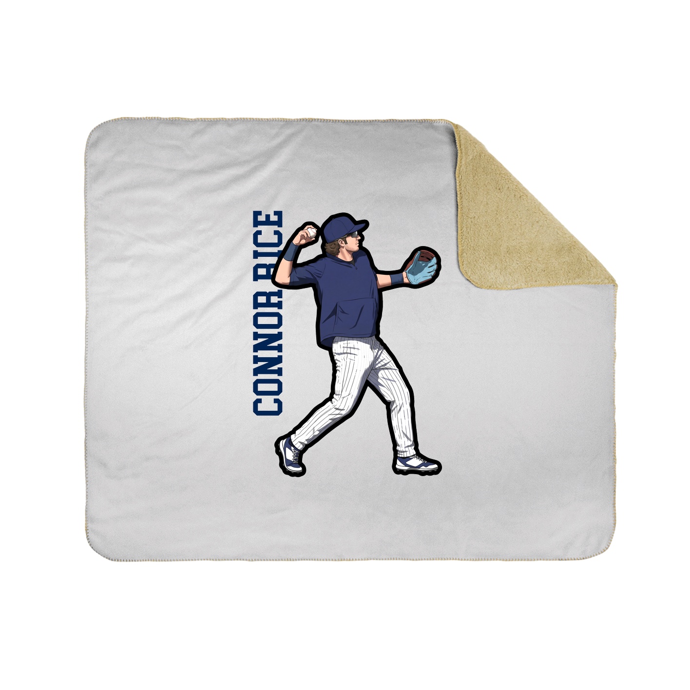 Throw Blanket — Name Vertical in White