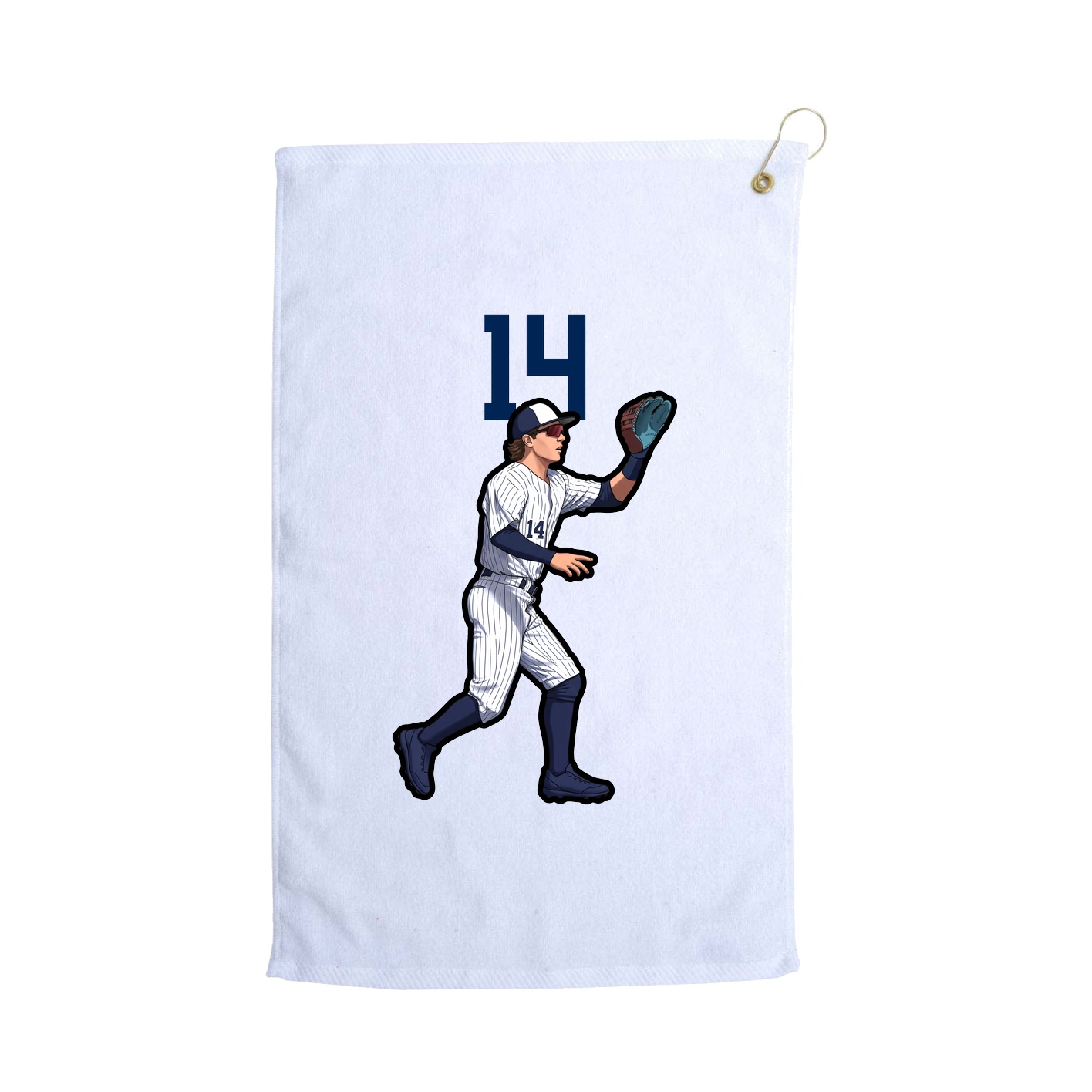 Golf Towel — Number Top in White