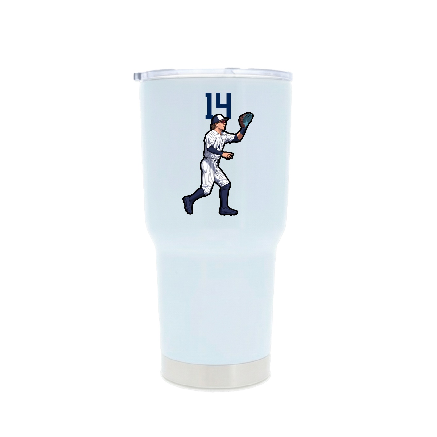 30oz Stainless Steel Tumbler — Number Top in White