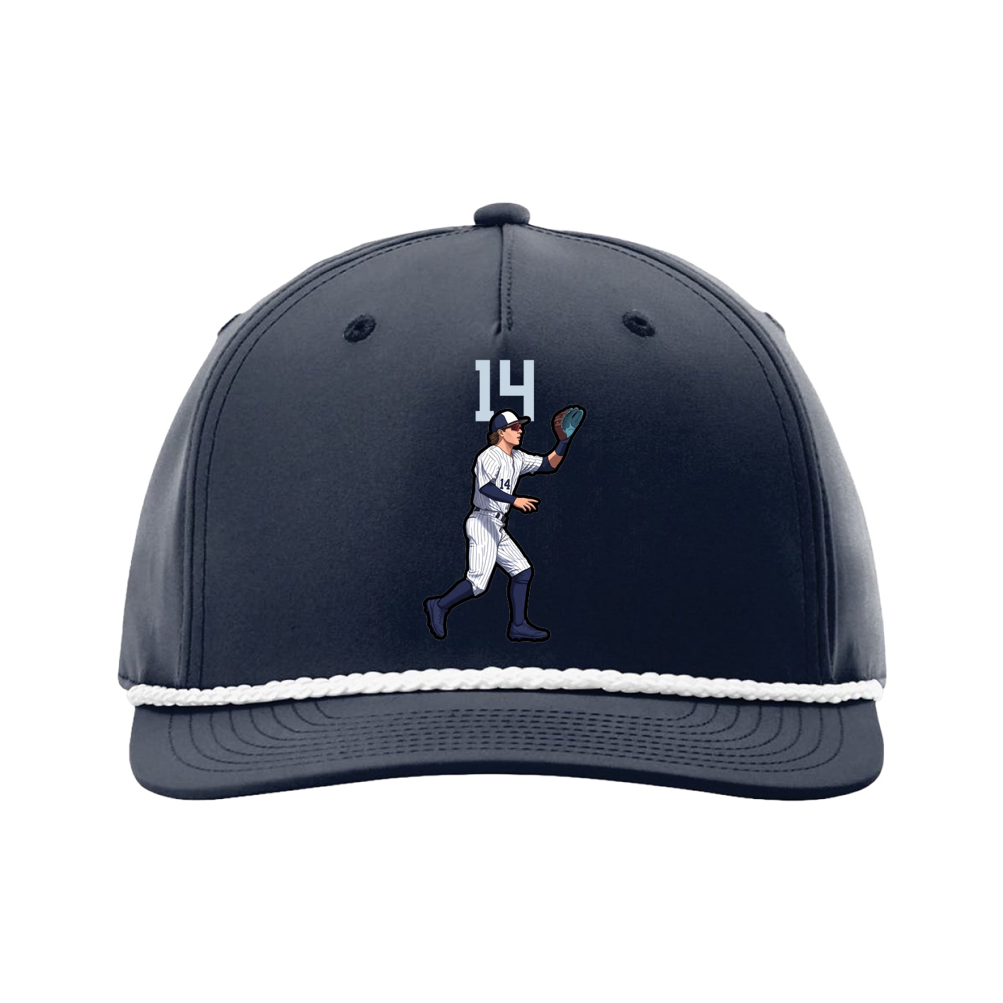 Five-Panel Classic Rope Cap — Number Top in Navy