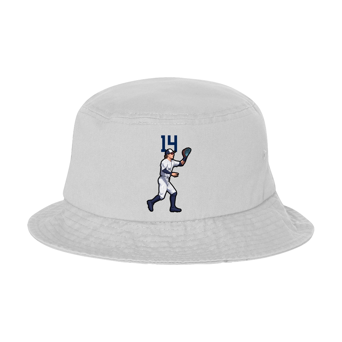 Bucket Cap — Number Top in White