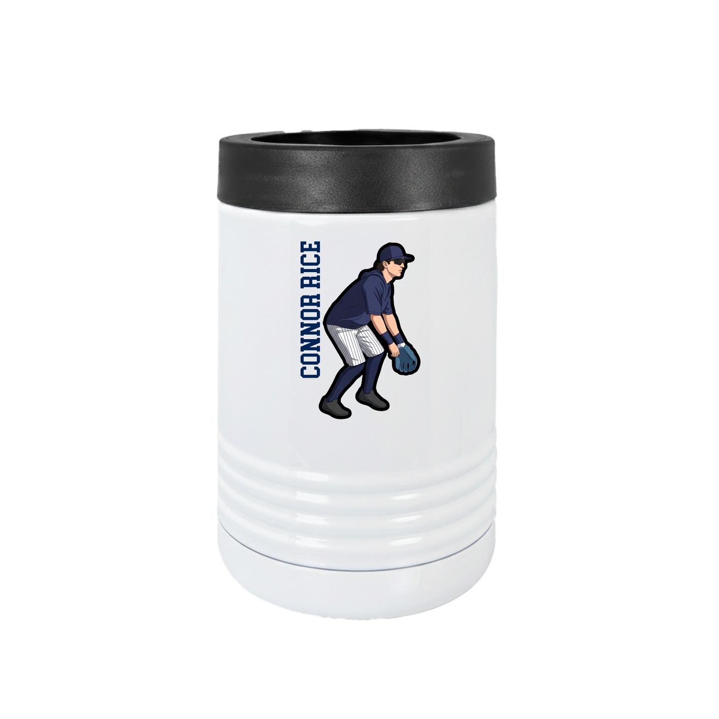 Beverage Holder — Name Vertical in White