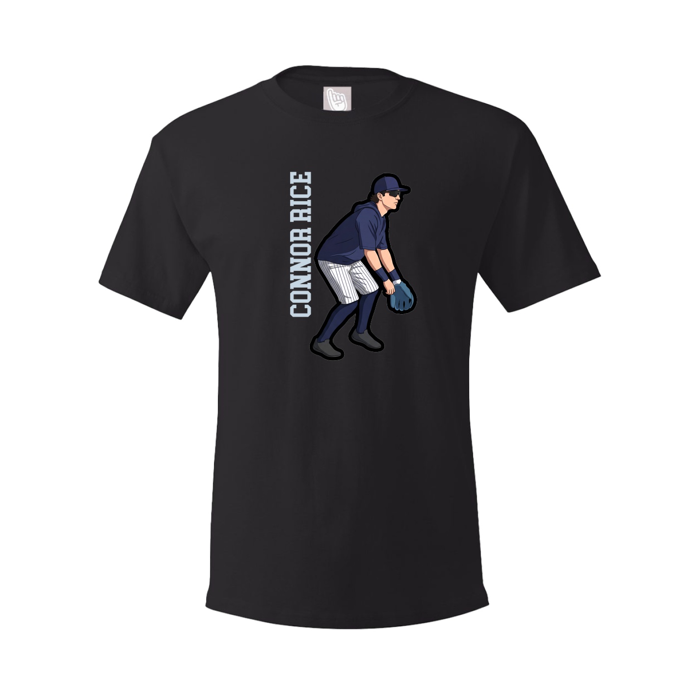 Youth Tee — Name Vertical in Black