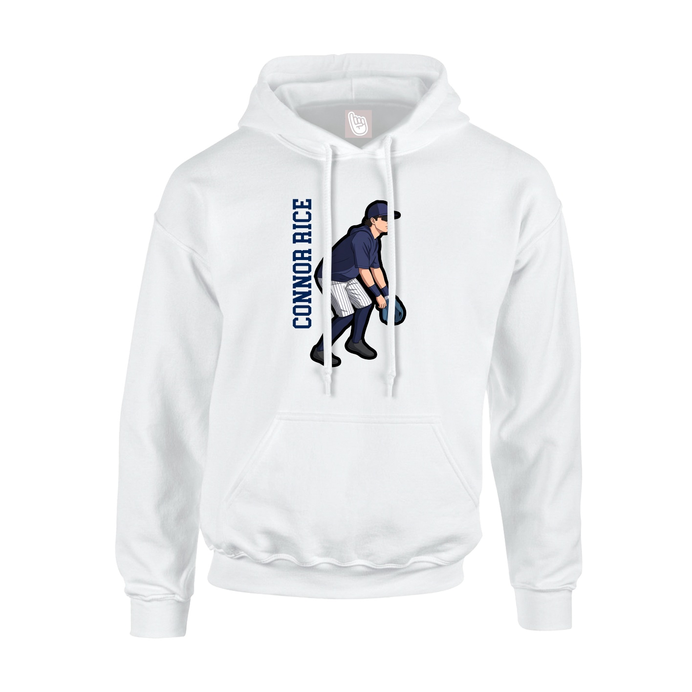 Hoodie — Name Vertical in White