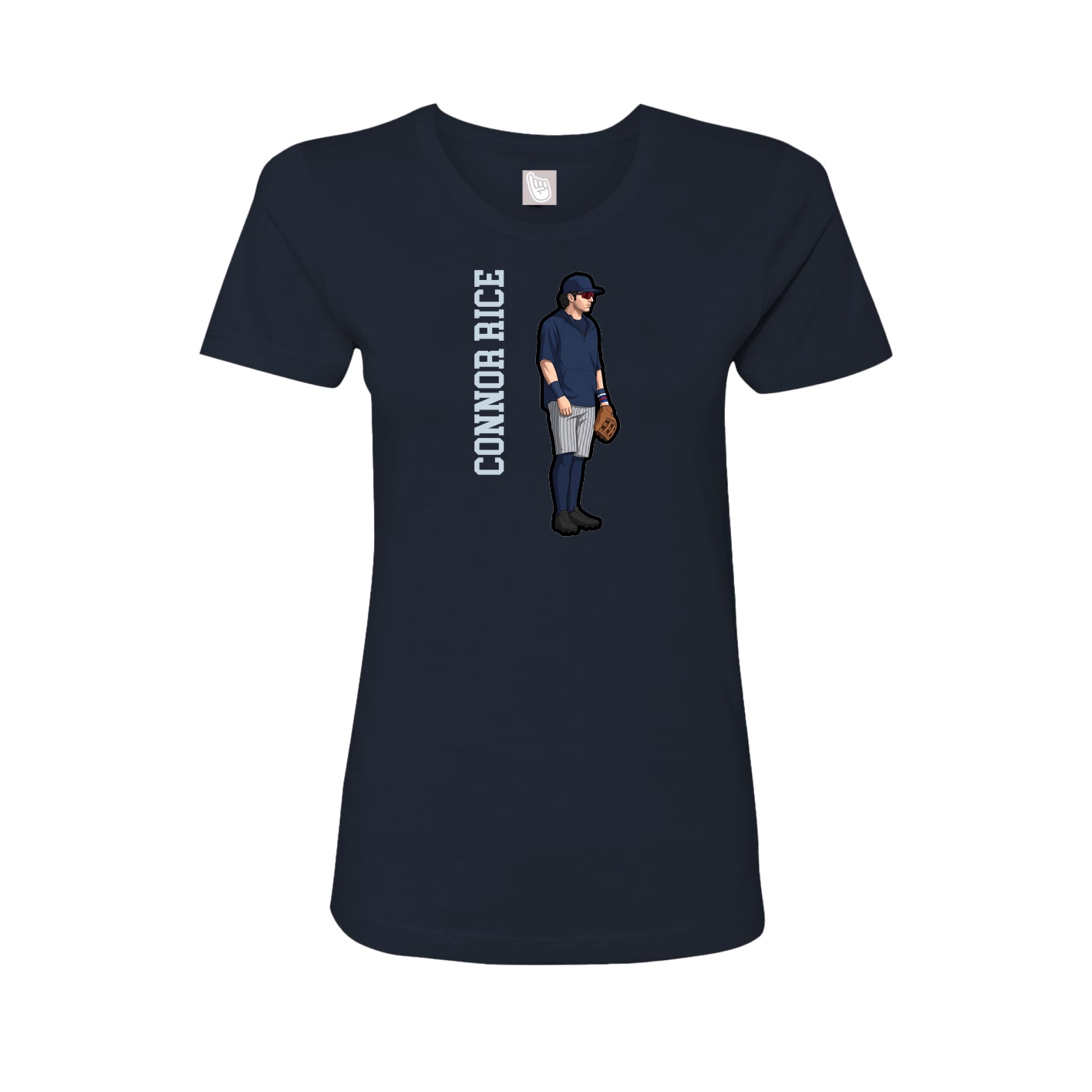 Womens Tee — Name Vertical in Navy