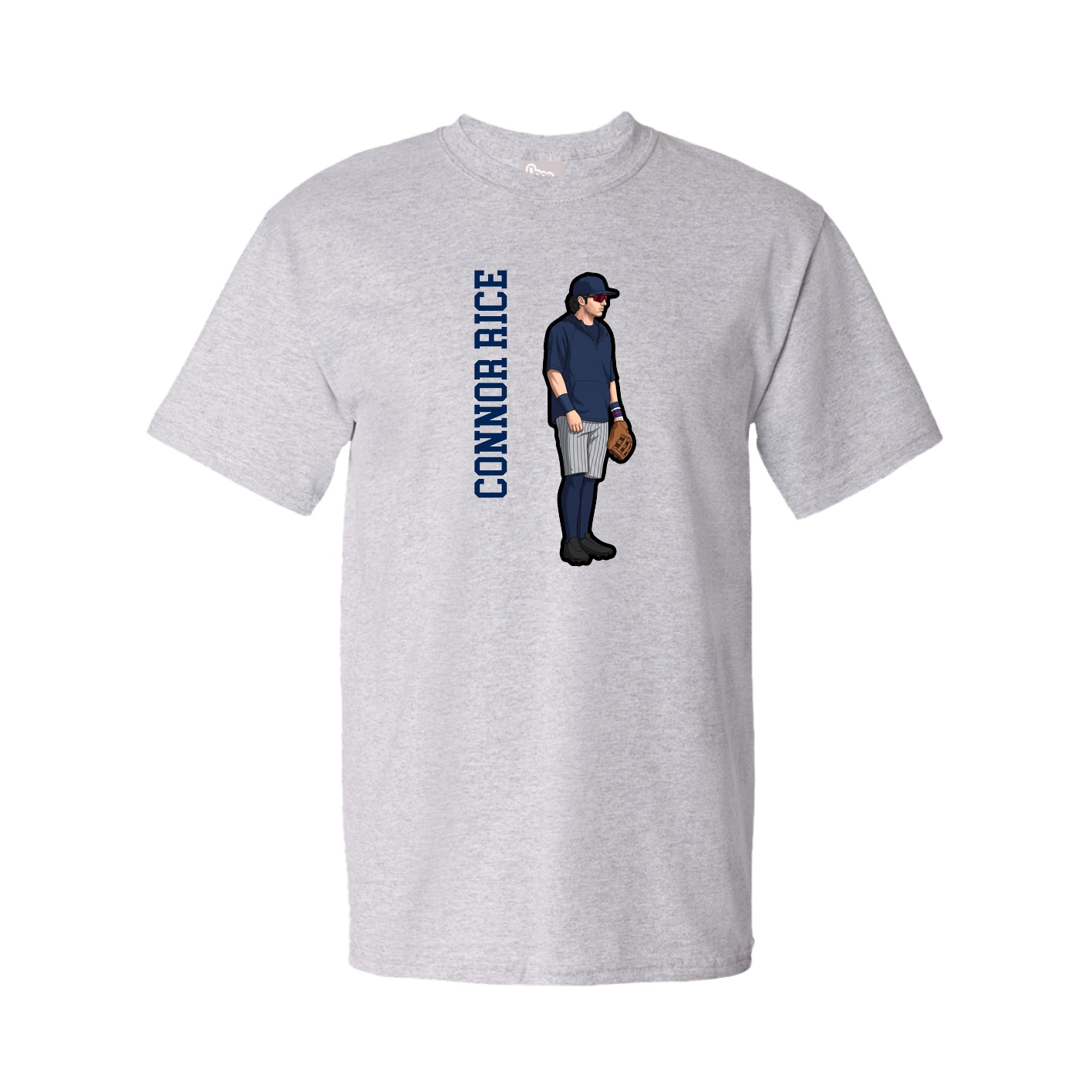 Youth Tee — Name Vertical in Grey