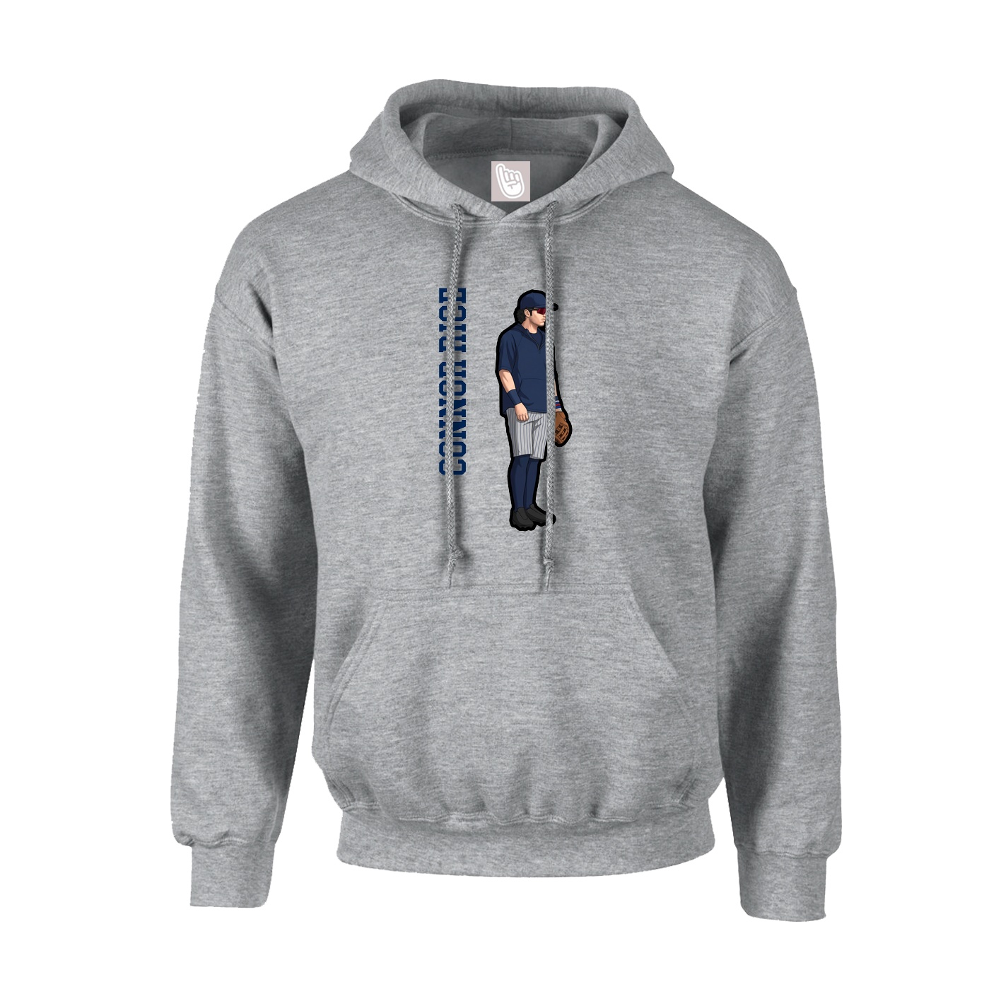 Youth Hoodie — Name Vertical in Grey