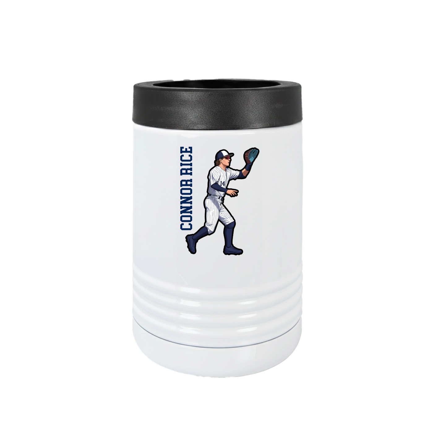 Beverage Holder — Name Vertical in White