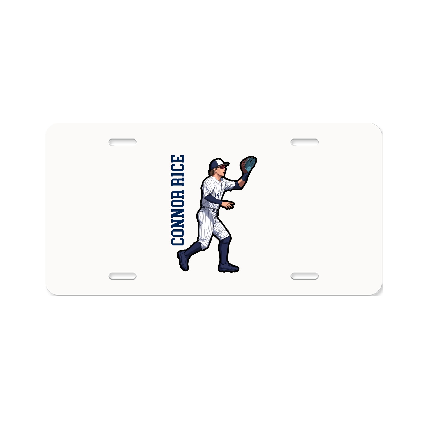 License Plate — Name Vertical in Classic