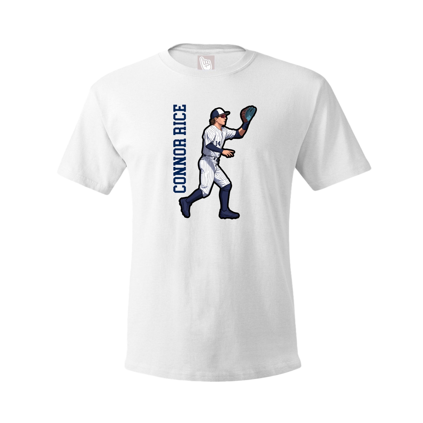 Tee — Name Vertical in White