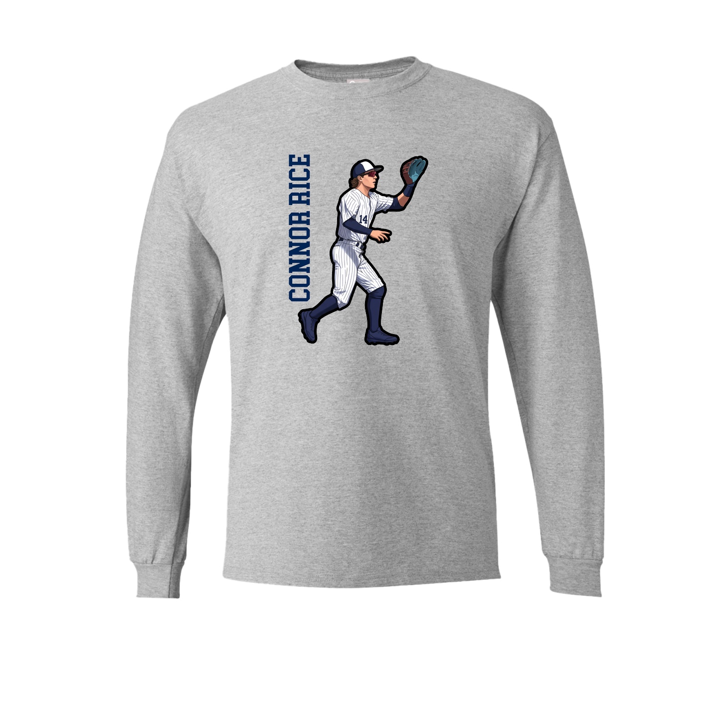 Long Sleeve Tee — Name Vertical in Grey