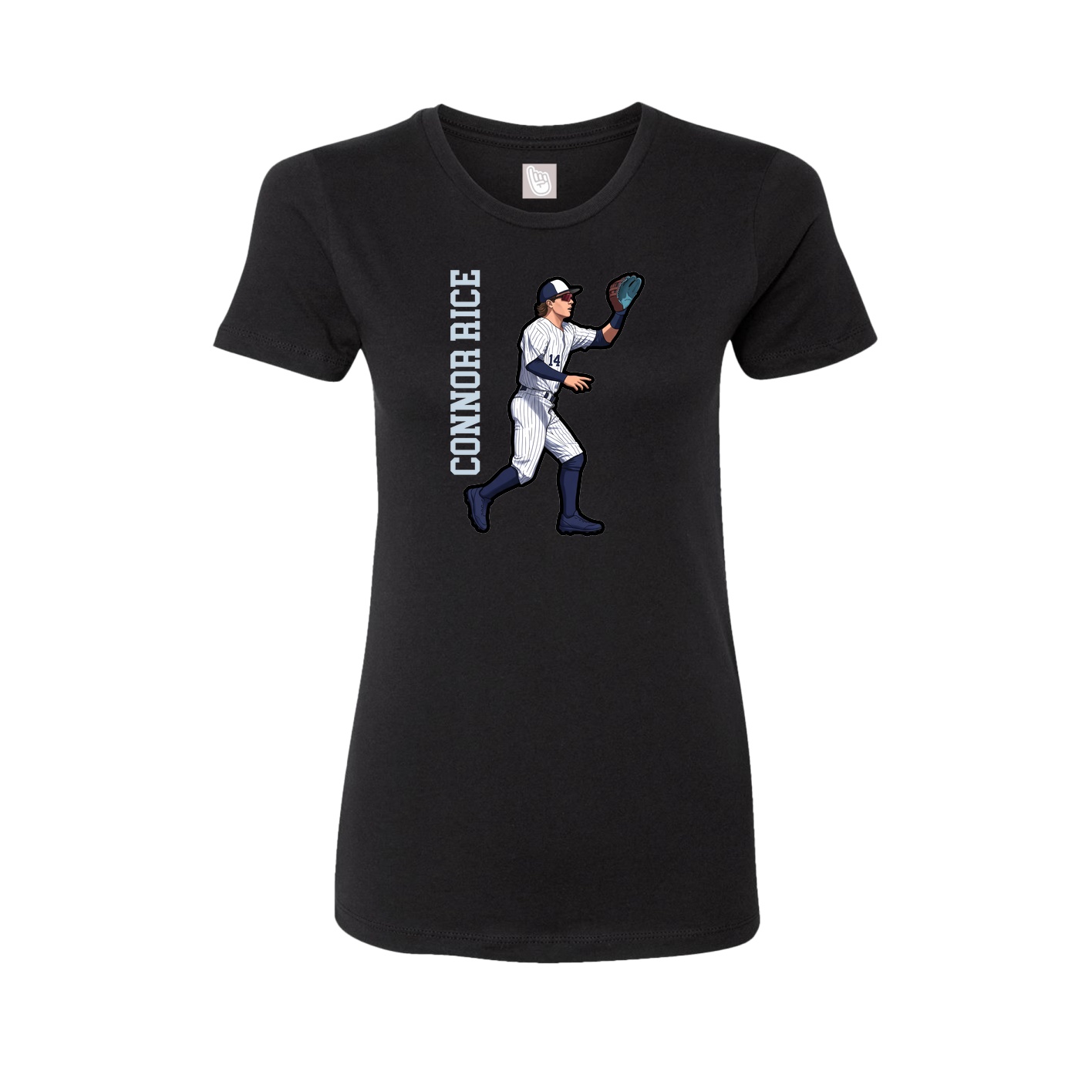 Womens Tee — Name Vertical in Black
