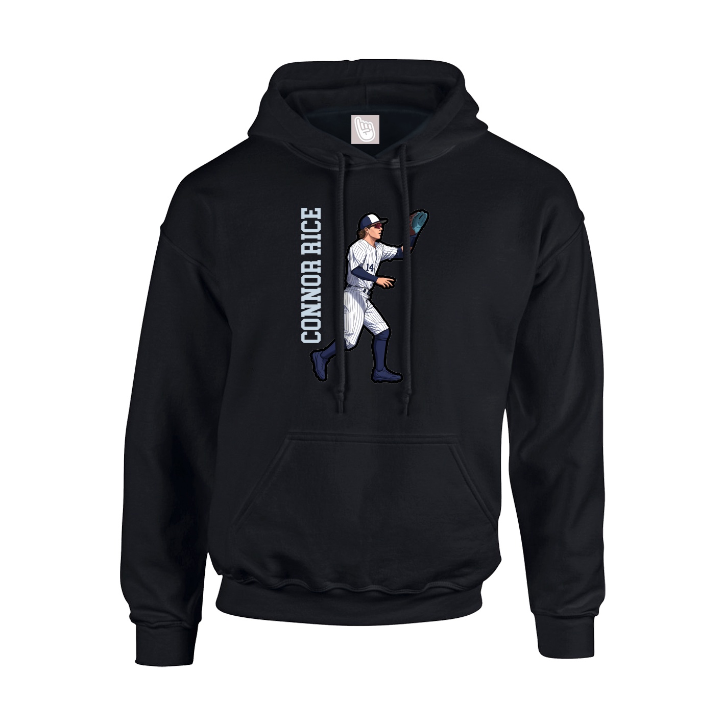Hoodie — Name Vertical in Black