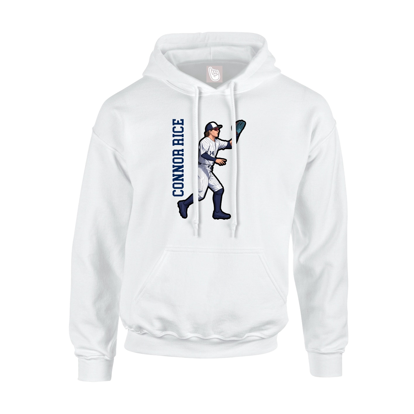 Youth Hoodie — Name Vertical in White