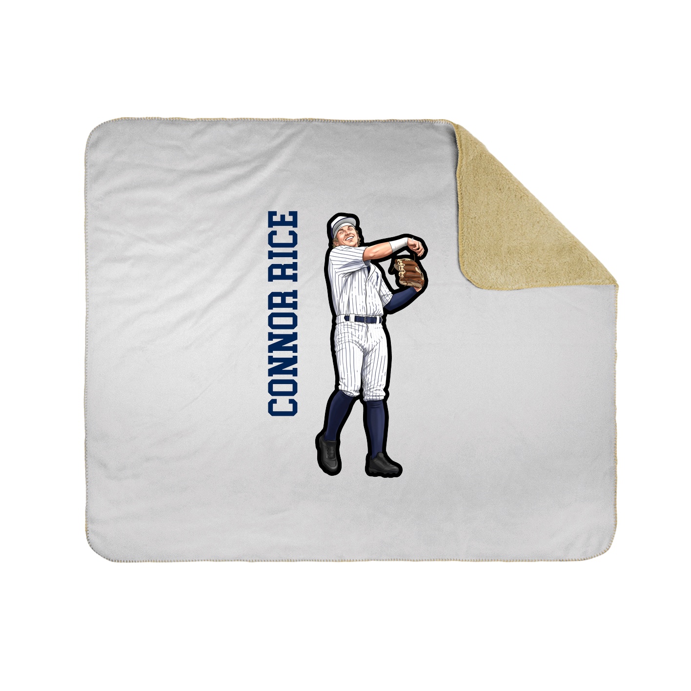 Throw Blanket — Name Vertical in White