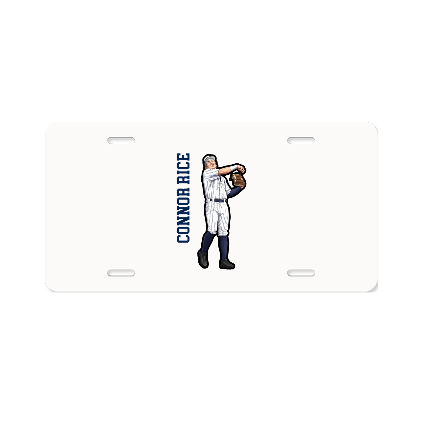 License Plate — Name Vertical in Classic