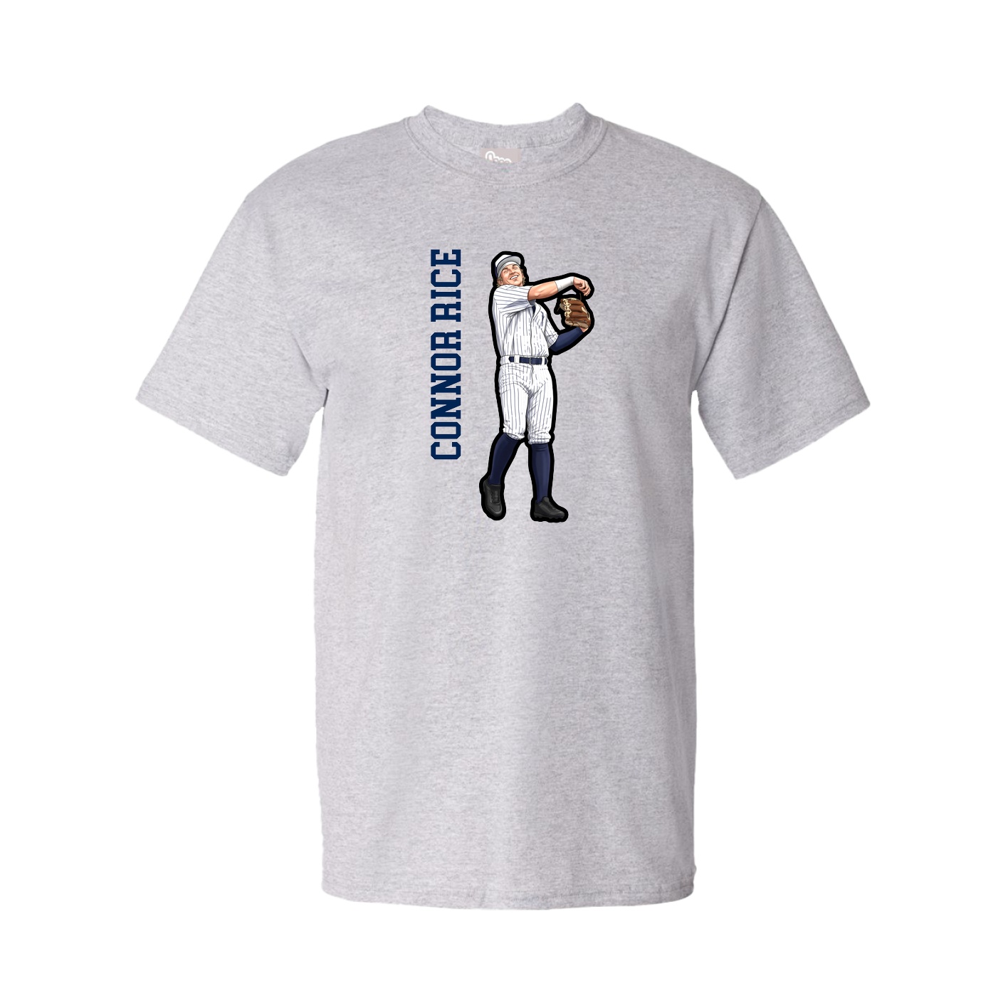 Youth Tee — Name Vertical in Grey