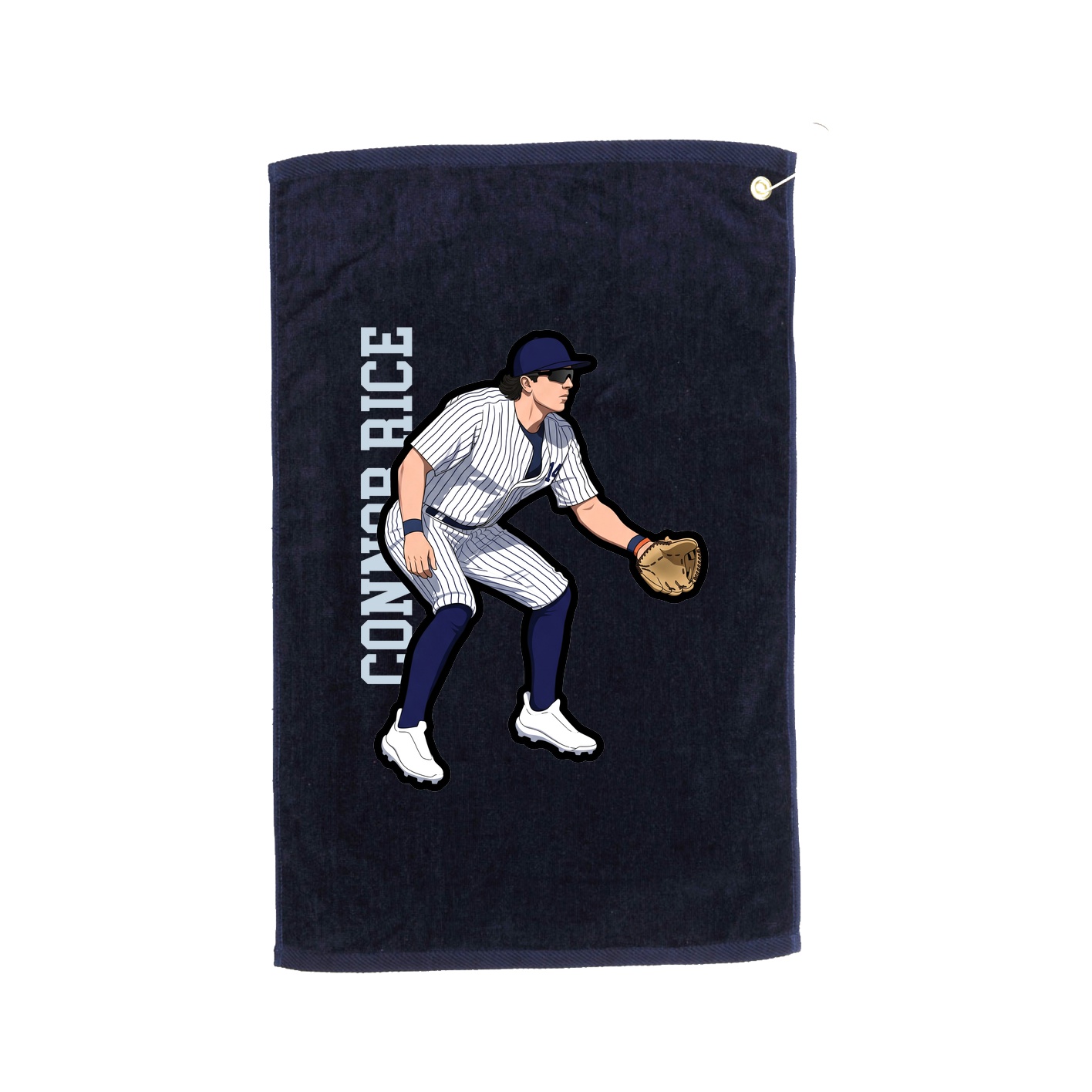 Golf Towel — Name Vertical in Navy