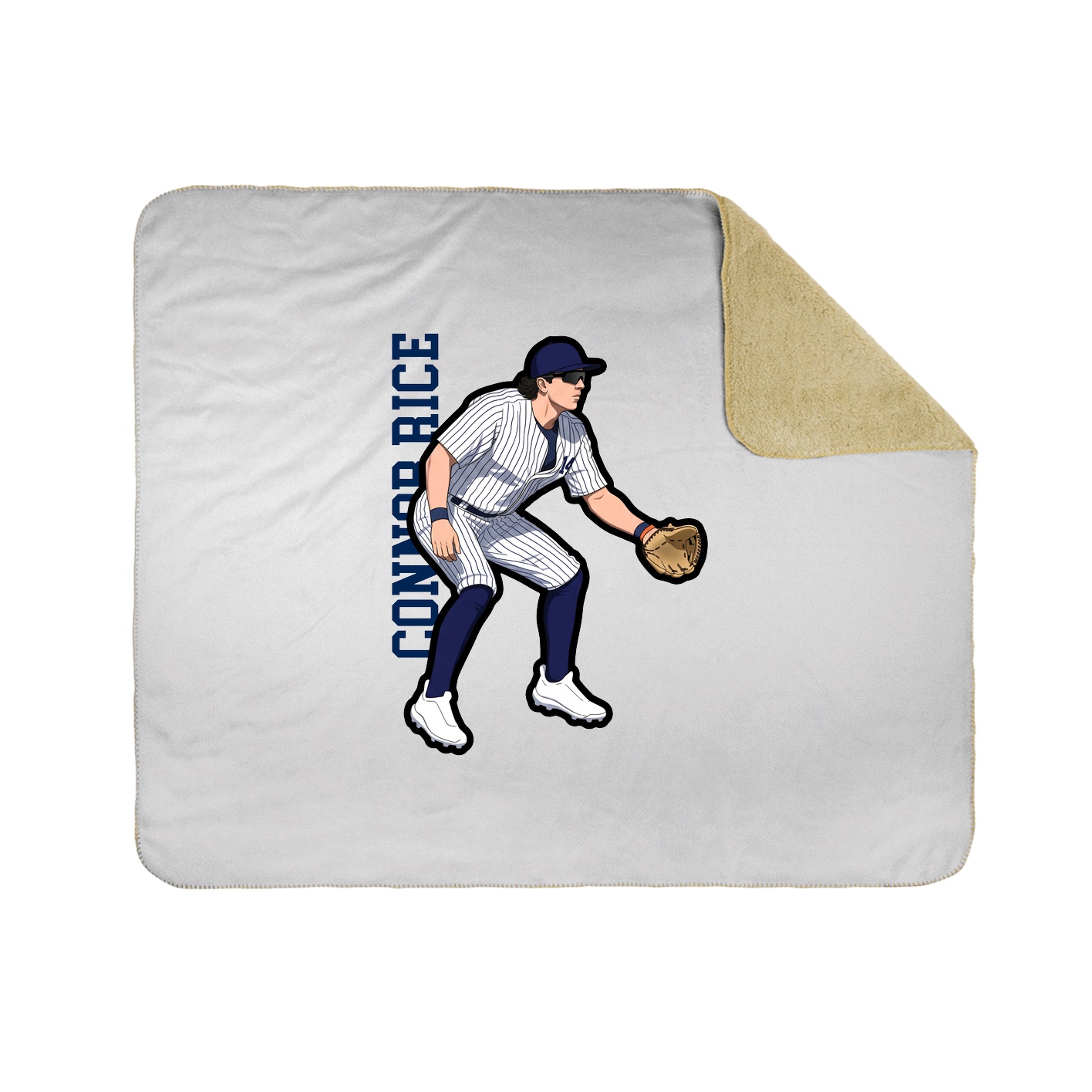 Throw Blanket — Name Vertical in White