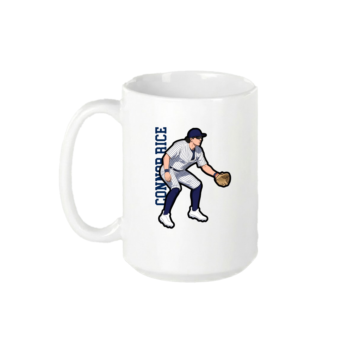 15oz Coffee Mug — Name Vertical in White