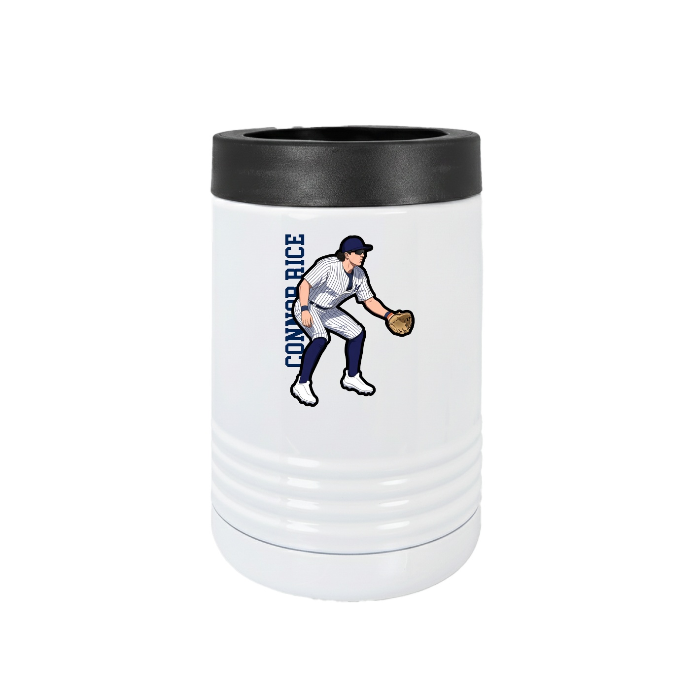 Beverage Holder — Name Vertical in White