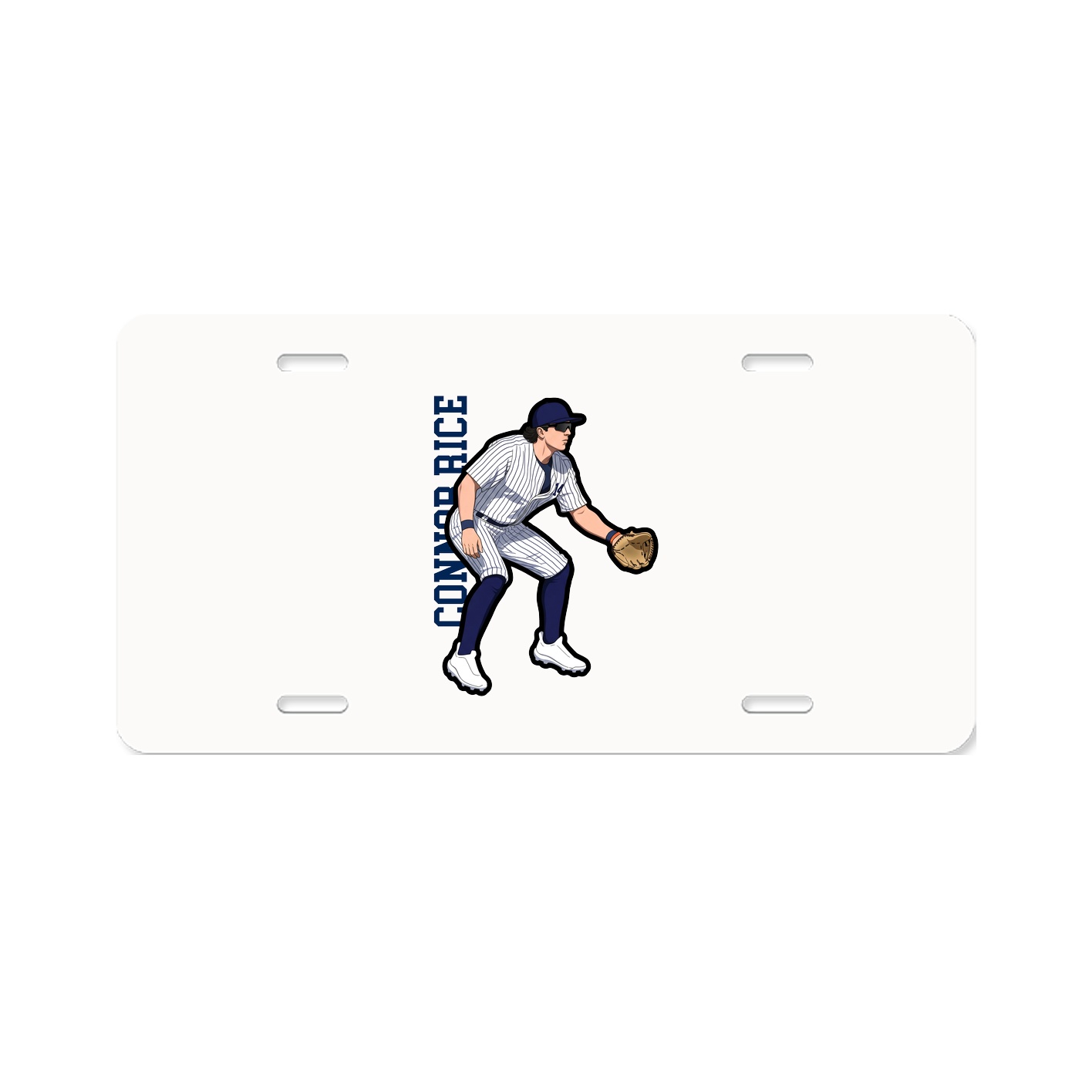 License Plate — Name Vertical in Classic